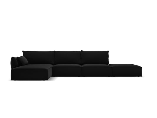 Kaelle Corner Sofa, 5 Seats, 364x171 cm — Black / Left