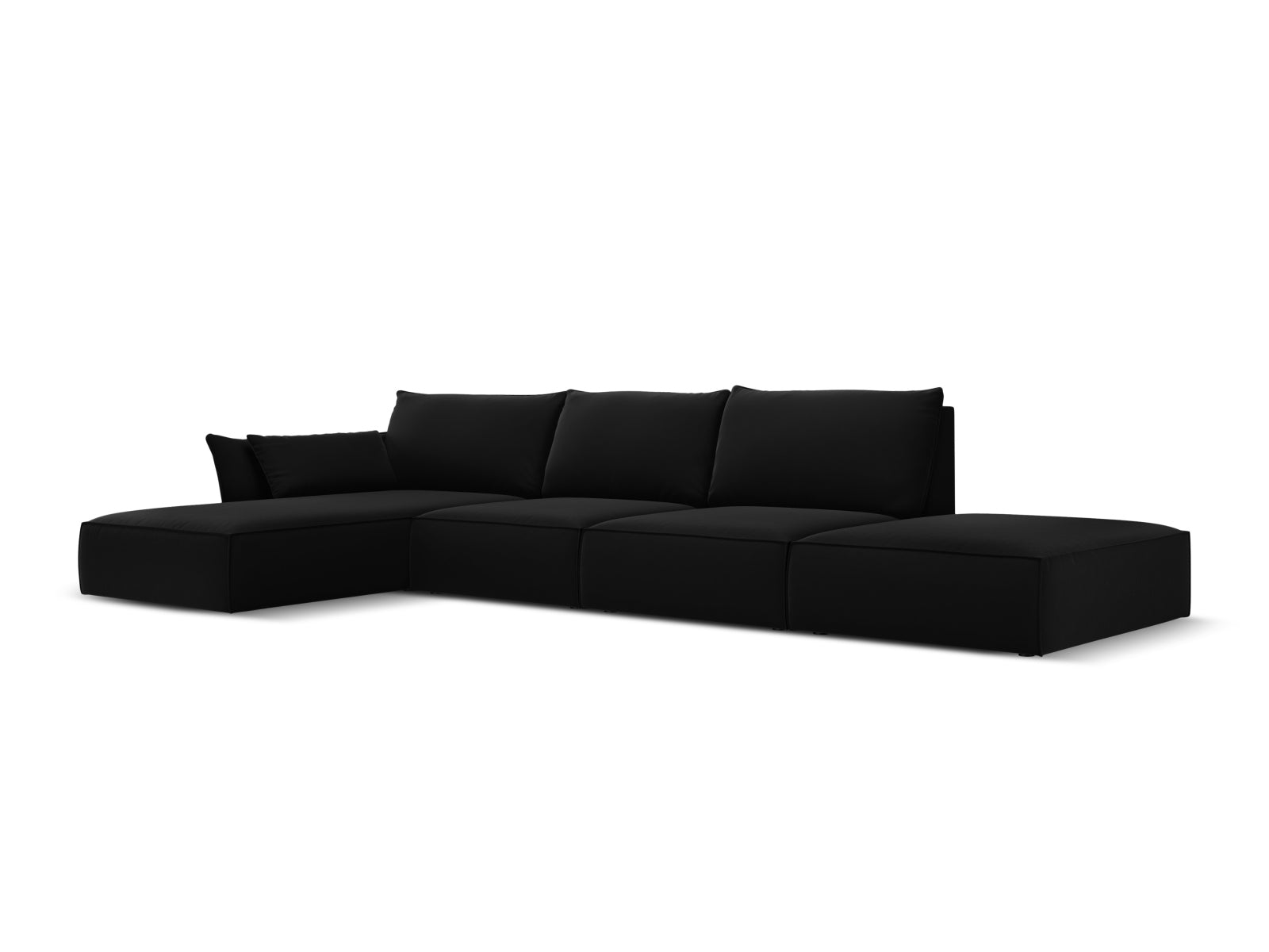 Ecksofa Samt Schwarz Kaelle — Wohnbeispiel