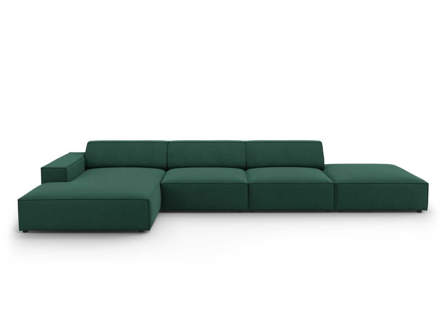 Ecksofa Strukturstoff Schwarz Jodie — Green
