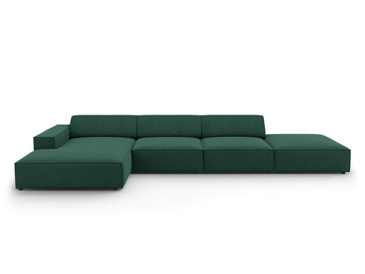 Jodie Corner Sofa, 5 Seats, 341x162 cm — Green / Left