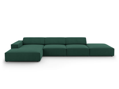 Ecksofa Strukturstoff Schwarz Jodie — Green