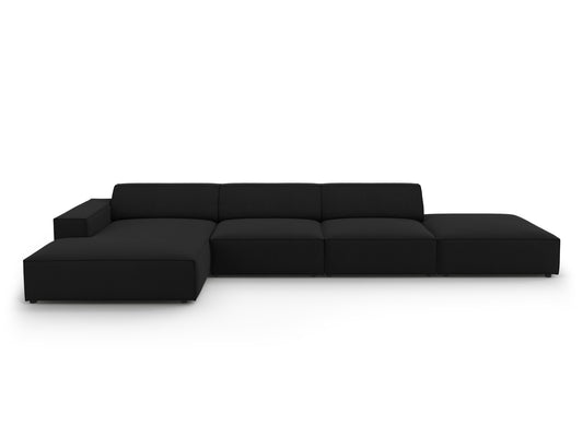 Jodie Corner Sofa, 5 Seats, 341x162 cm — Black / Left