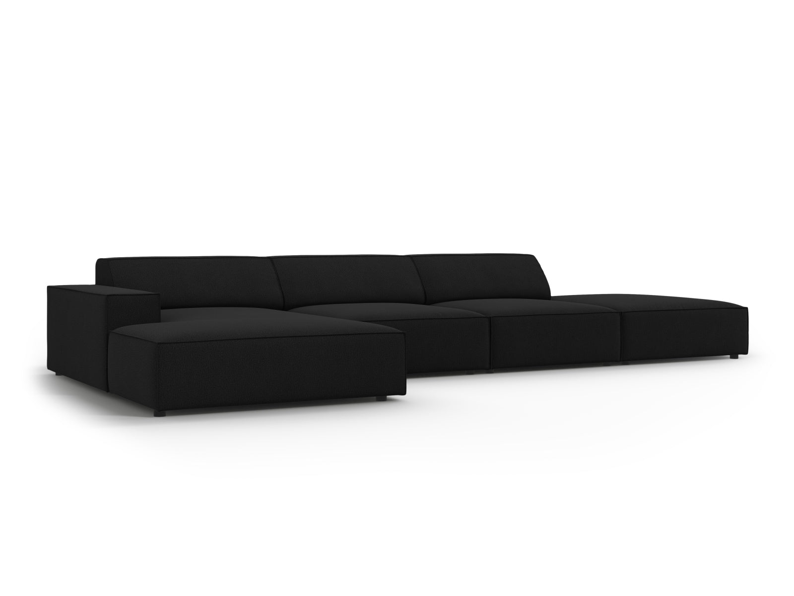 Ecksofa Strukturstoff Schwarz Jodie — Maße und Details
