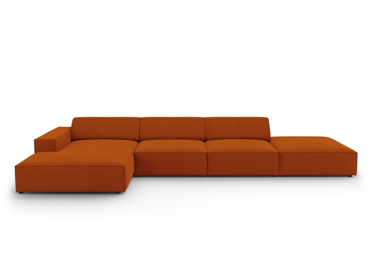 Jodie Corner Sofa, 5 Seats, 341x162 cm — Terracotta / Left