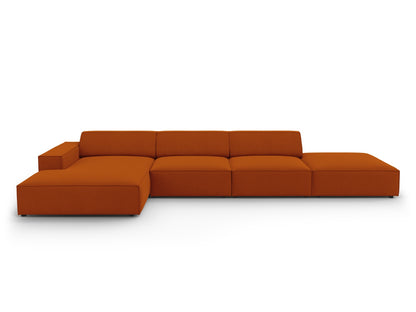 Ecksofa Strukturstoff Schwarz Jodie — Terracotta
