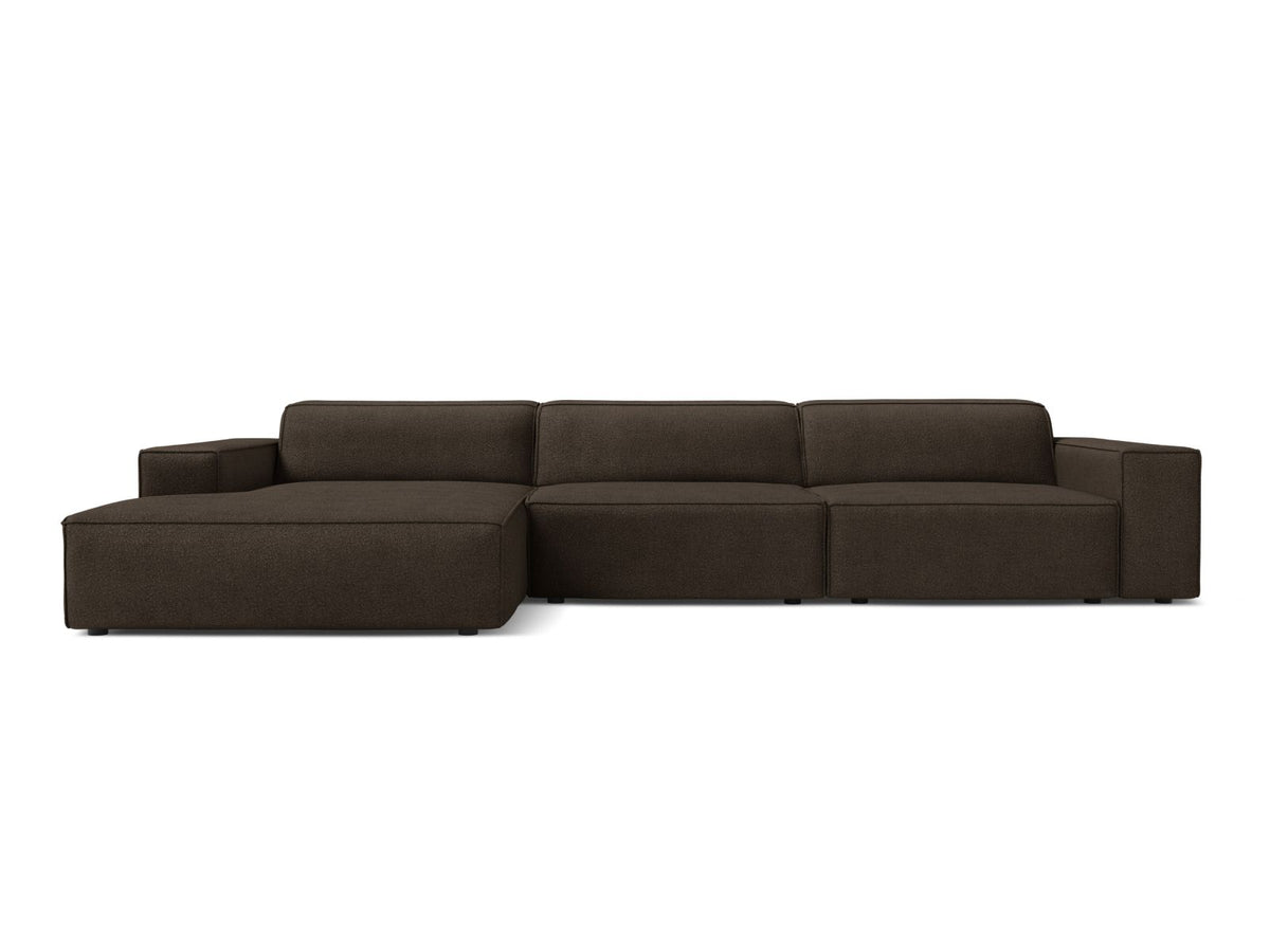 Jodie Corner Sofa, 4 Seats, 284x162 cm — Brown / Left