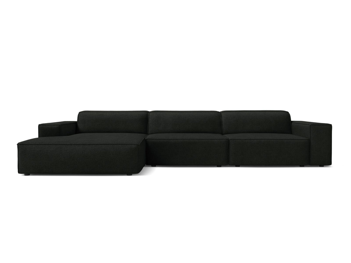 Jodie Corner Sofa, 4 Seats, 284x162 cm — Black / Left