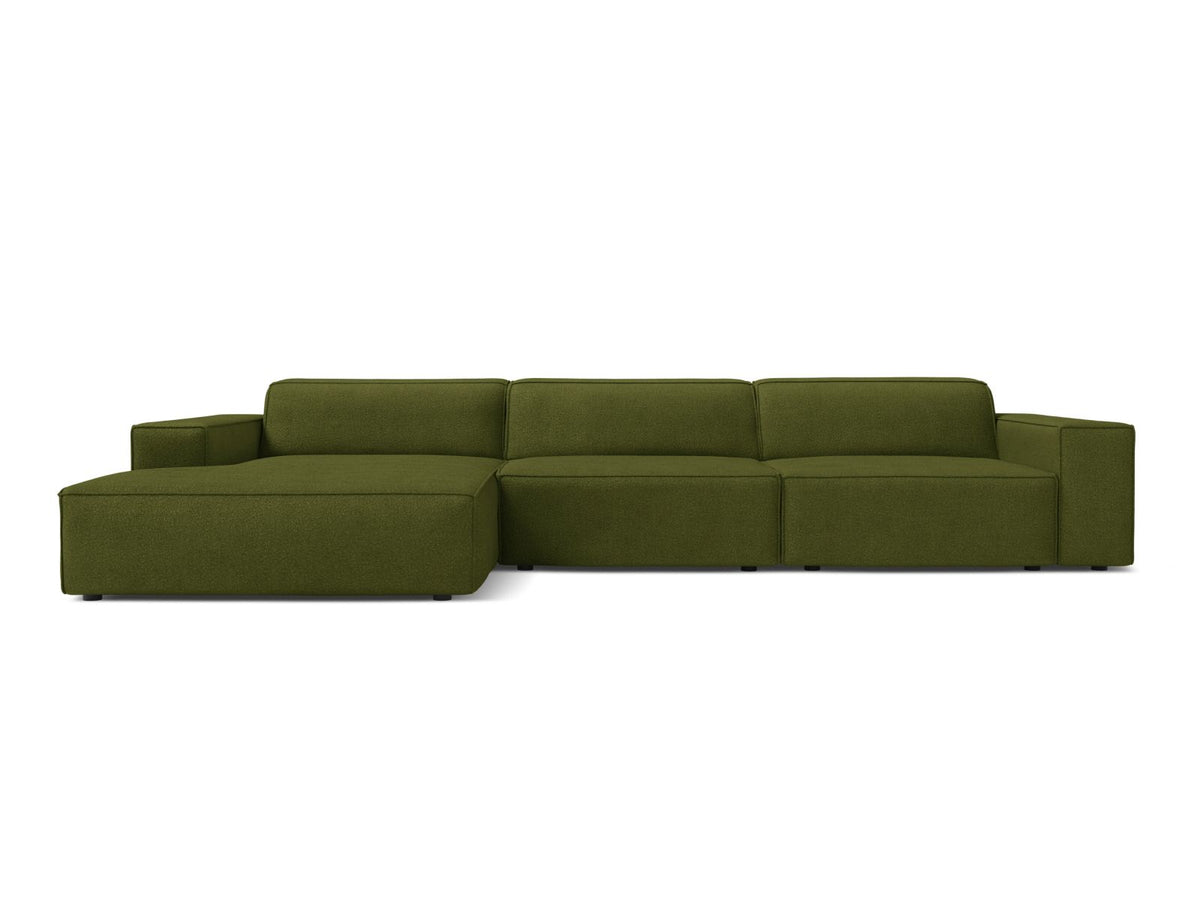 Jodie Corner Sofa, 4 Seats, 284x162 cm — Dark Olive Green / Left