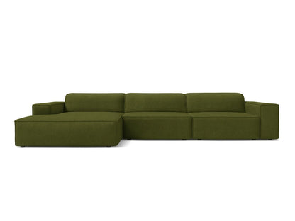 Ecksofa Bouclé Beige Jodie — Dark Olive Green