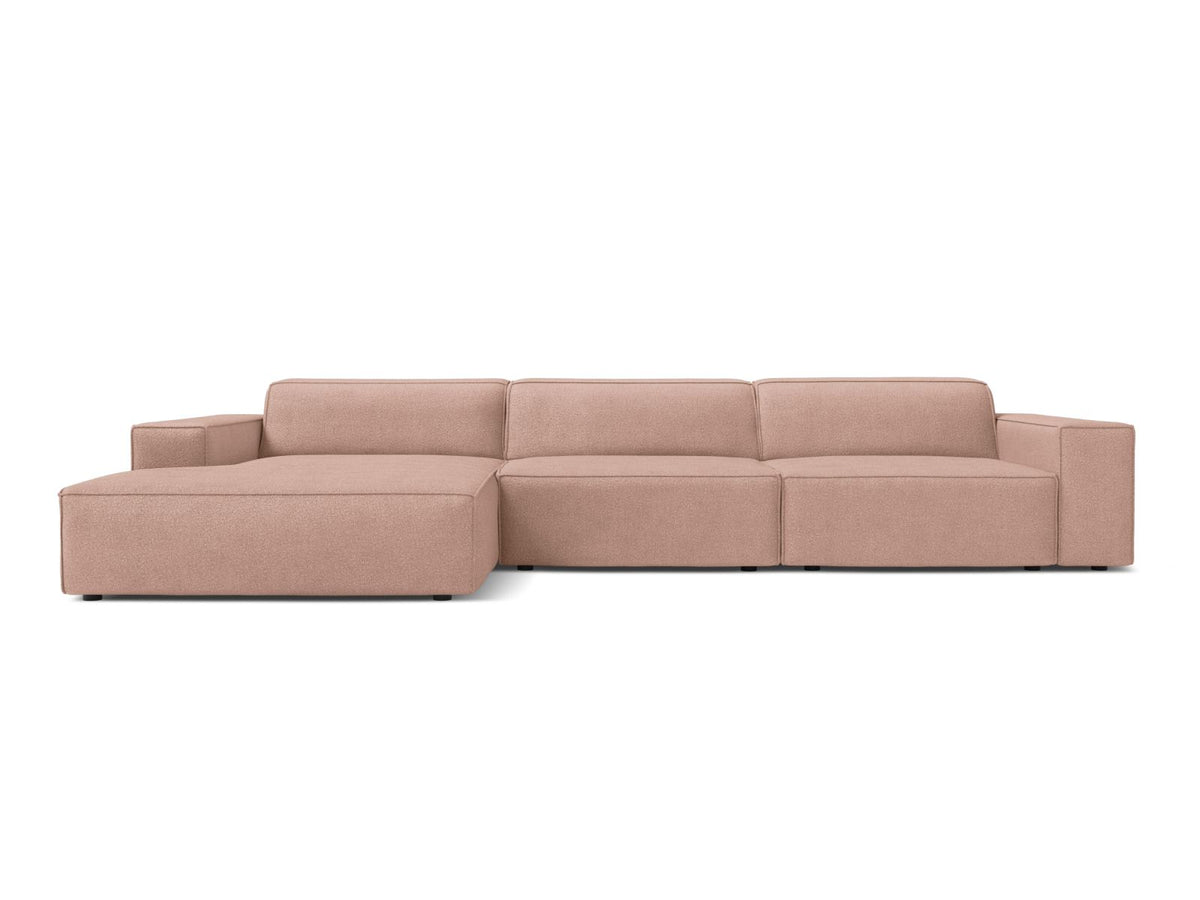 Jodie Corner Sofa, 4 Seats, 284x162 cm — Powder Pink / Left