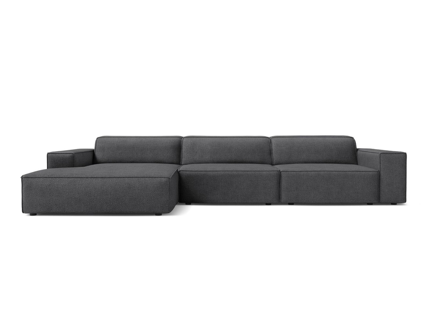 Ecksofa Bouclé Beige Jodie — Dark Grey