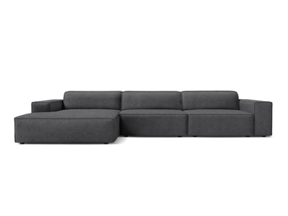 Ecksofa Bouclé Beige Jodie — Dark Grey
