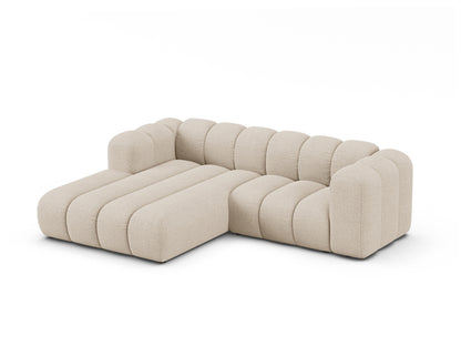 Ecksofa Bouclé Beige Lupine — Wohnbeispiel