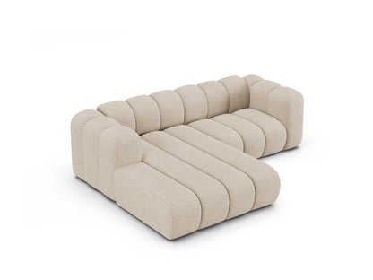 Ecksofa Bouclé Beige Lupine — Detailansicht