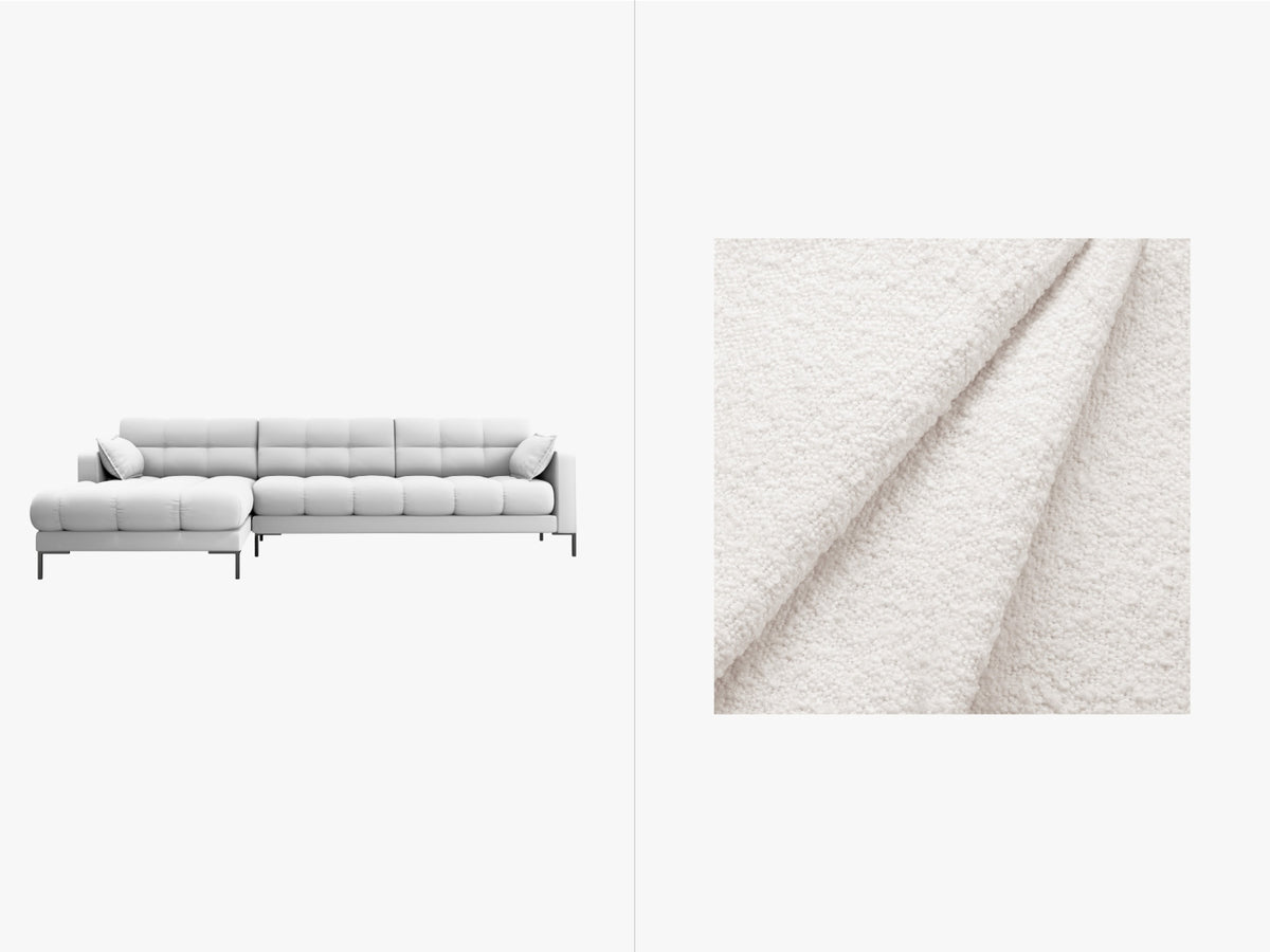 Mamaia Corner Sofa, 5 Seats, 293x185 cm — White / Left