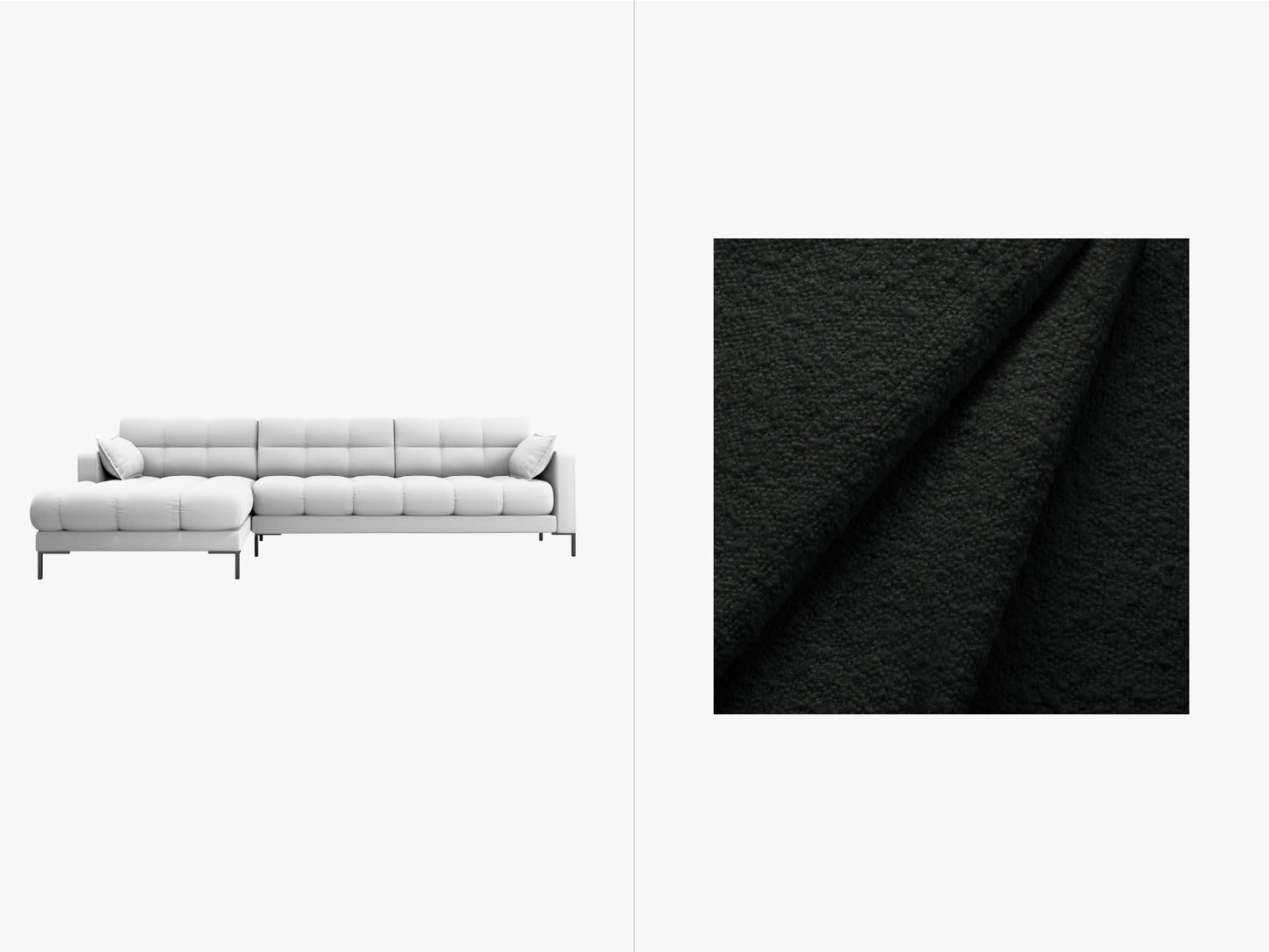 Ecksofa Bouclé Beige Mamaia — Black