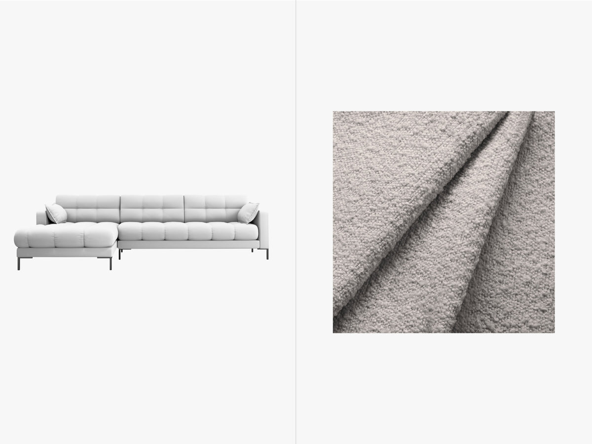 Mamaia Corner Sofa, 5 Seats, 293x185 cm — Light Grey / Left
