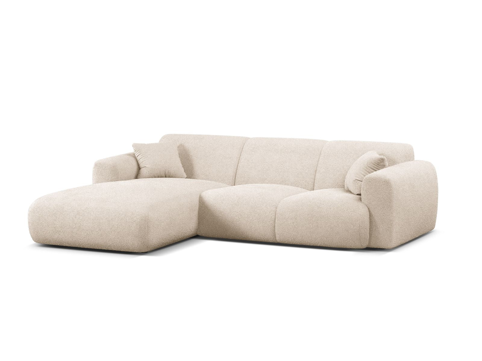 Ecksofa Bouclé Beige Molino — Wohnbeispiel