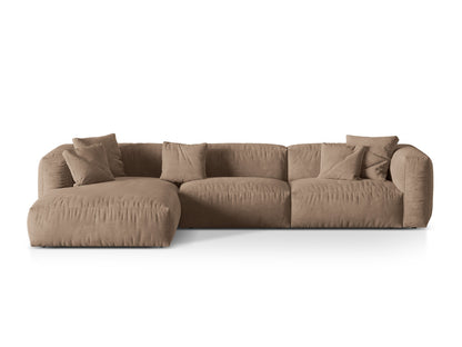 Ecksofa Samt Dunkelbeige Martina — Dark Beige