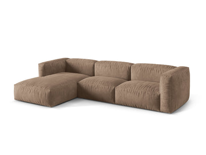 Ecksofa Samt Dunkelbeige Martina — Detailansicht