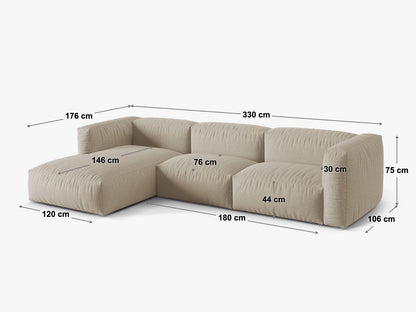 Ecksofa Samt Dunkelbeige Martina — Ansicht 6