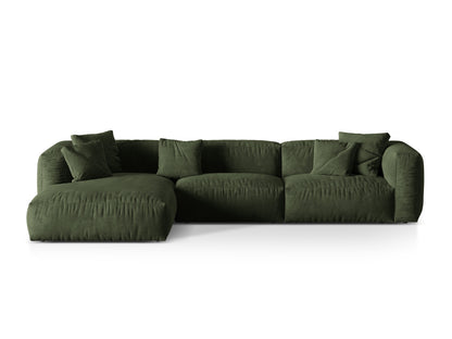 Ecksofa Samt Dunkelbeige Martina — Green