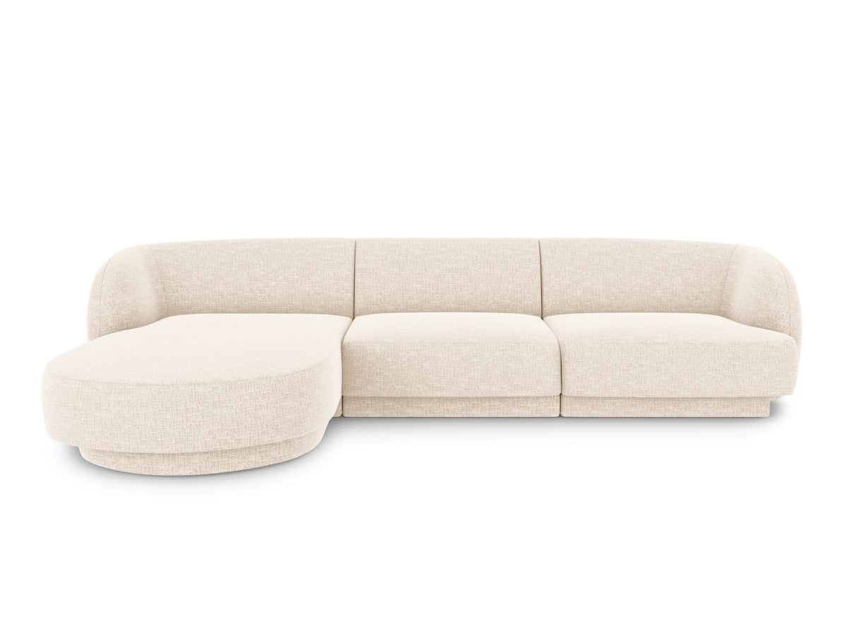 Miley Corner Sofa, 4 Seats, 255x156 cm — Light Beige / Left