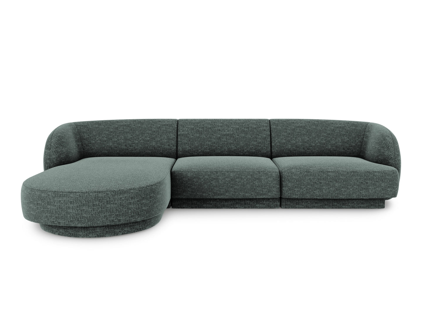 Ecksofa Chenille Beige Miley — Petrol
