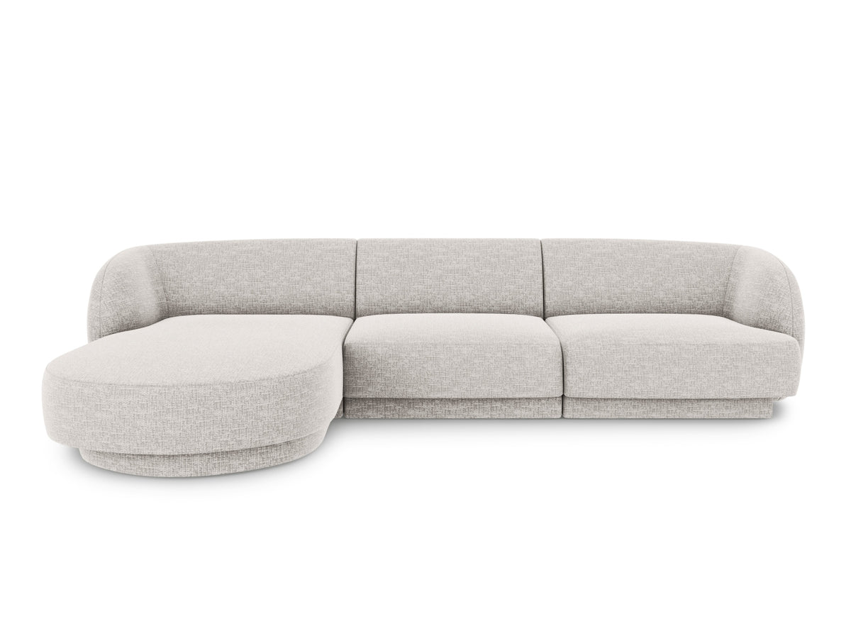 Miley Corner Sofa, 4 Seats, 255x156 cm — Light Grey / Left