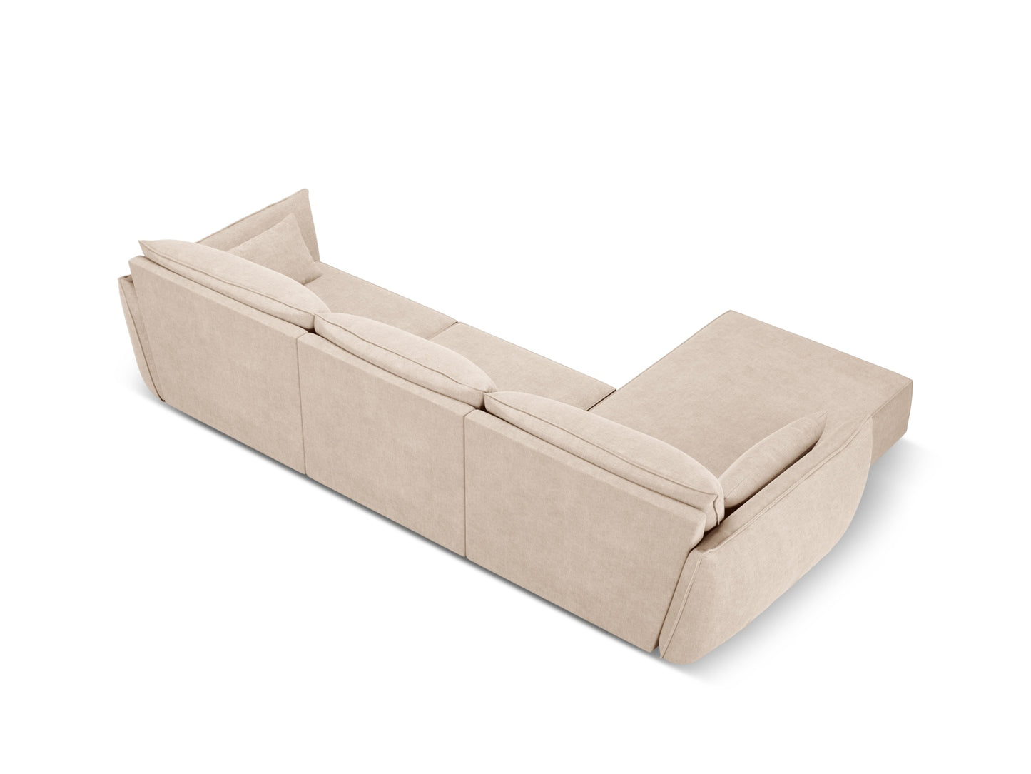 Ecksofa Chenille Beige Kaelle — Detailansicht