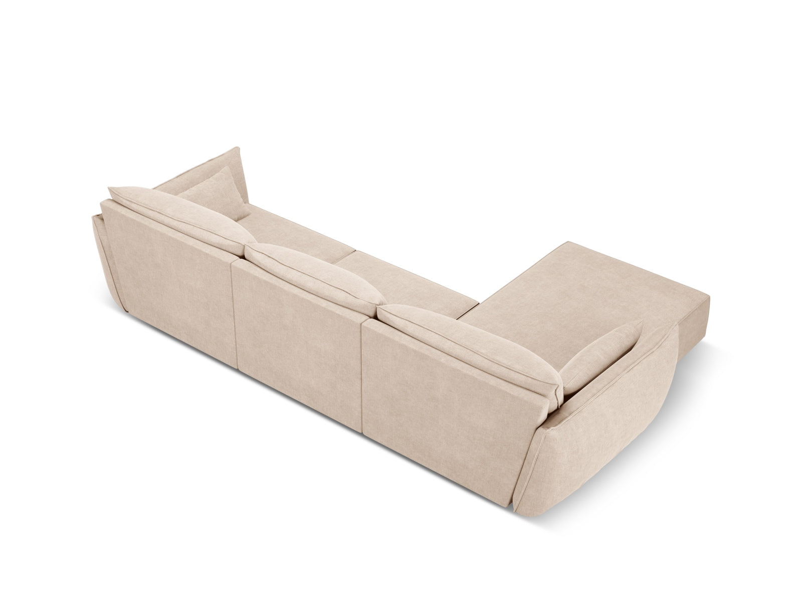 Ecksofa Chenille Beige Kaelle — Detailansicht