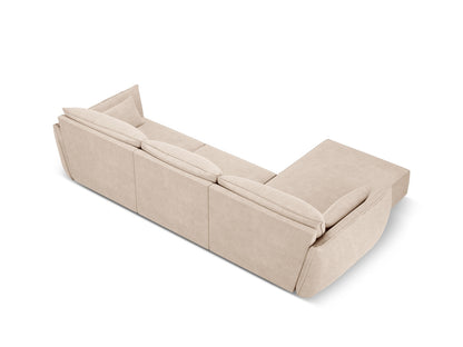 Ecksofa Chenille Beige Kaelle — Detailansicht