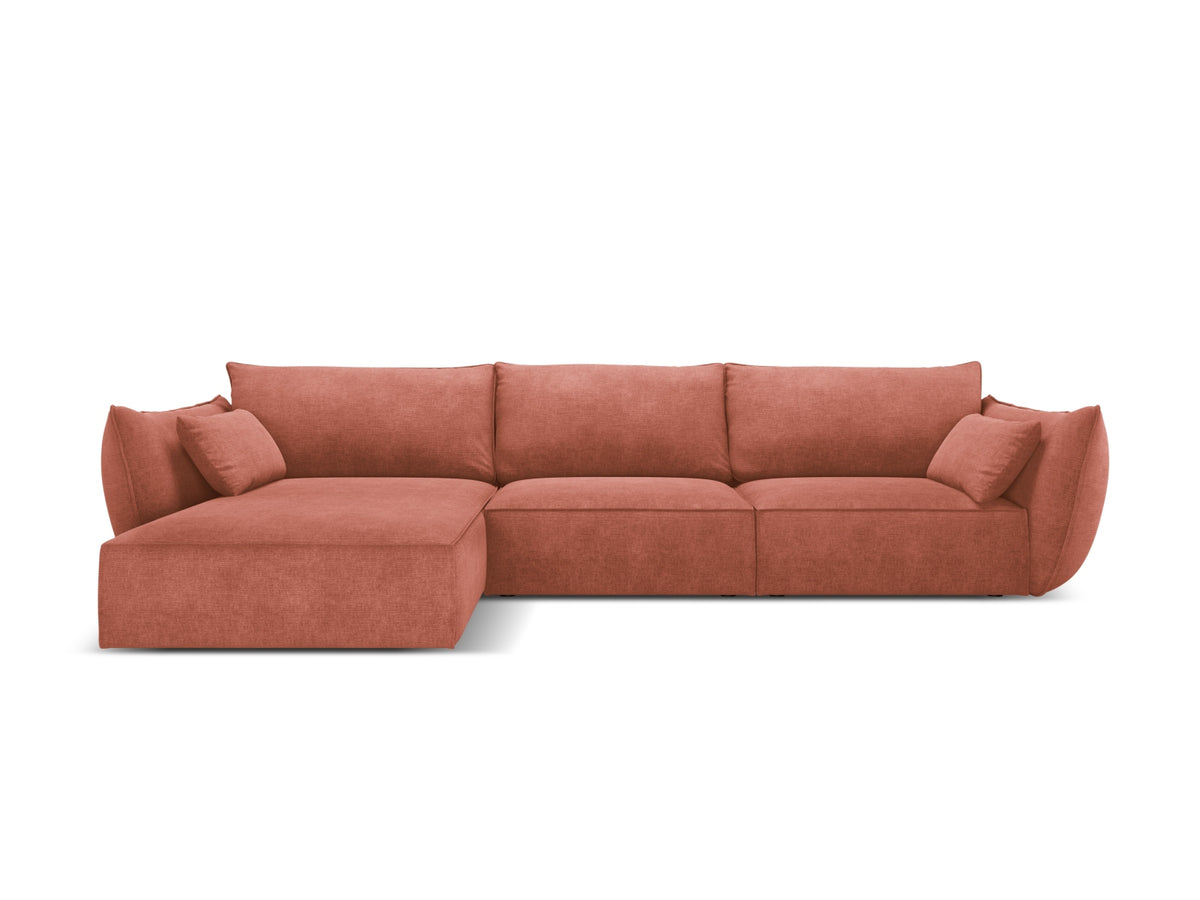 Kaelle Corner Sofa, 4 Seats, 308x171 cm — Terracotta / Left