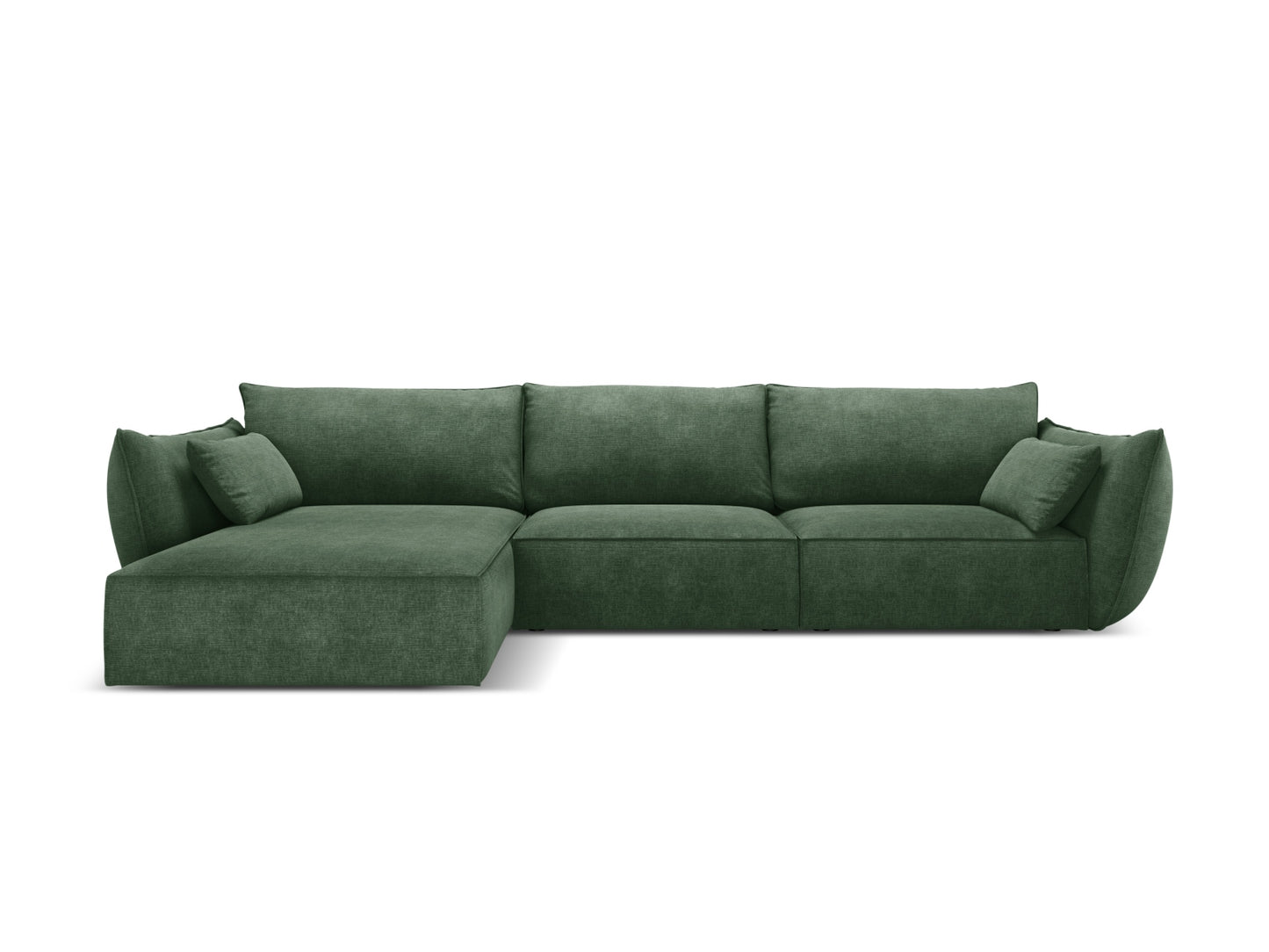 Ecksofa Chenille Beige Kaelle — Bottle Green