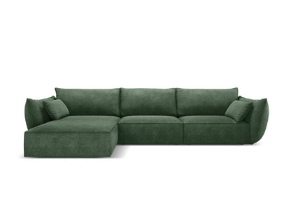 Ecksofa Chenille Beige Kaelle — Bottle Green