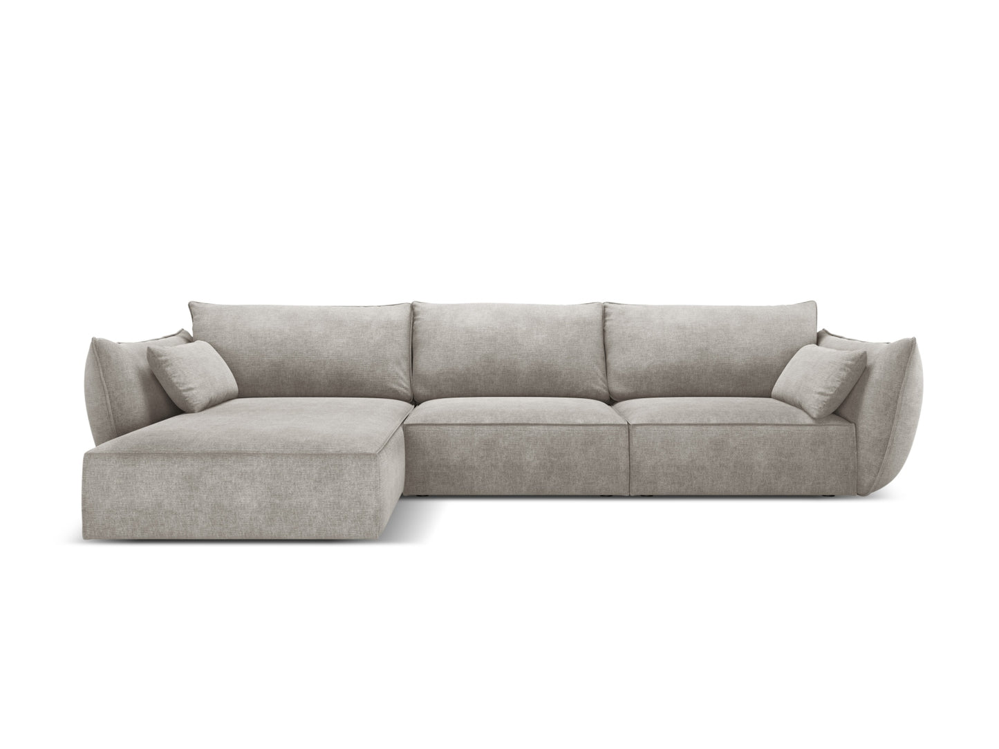 Ecksofa Chenille Beige Kaelle — Light Grey