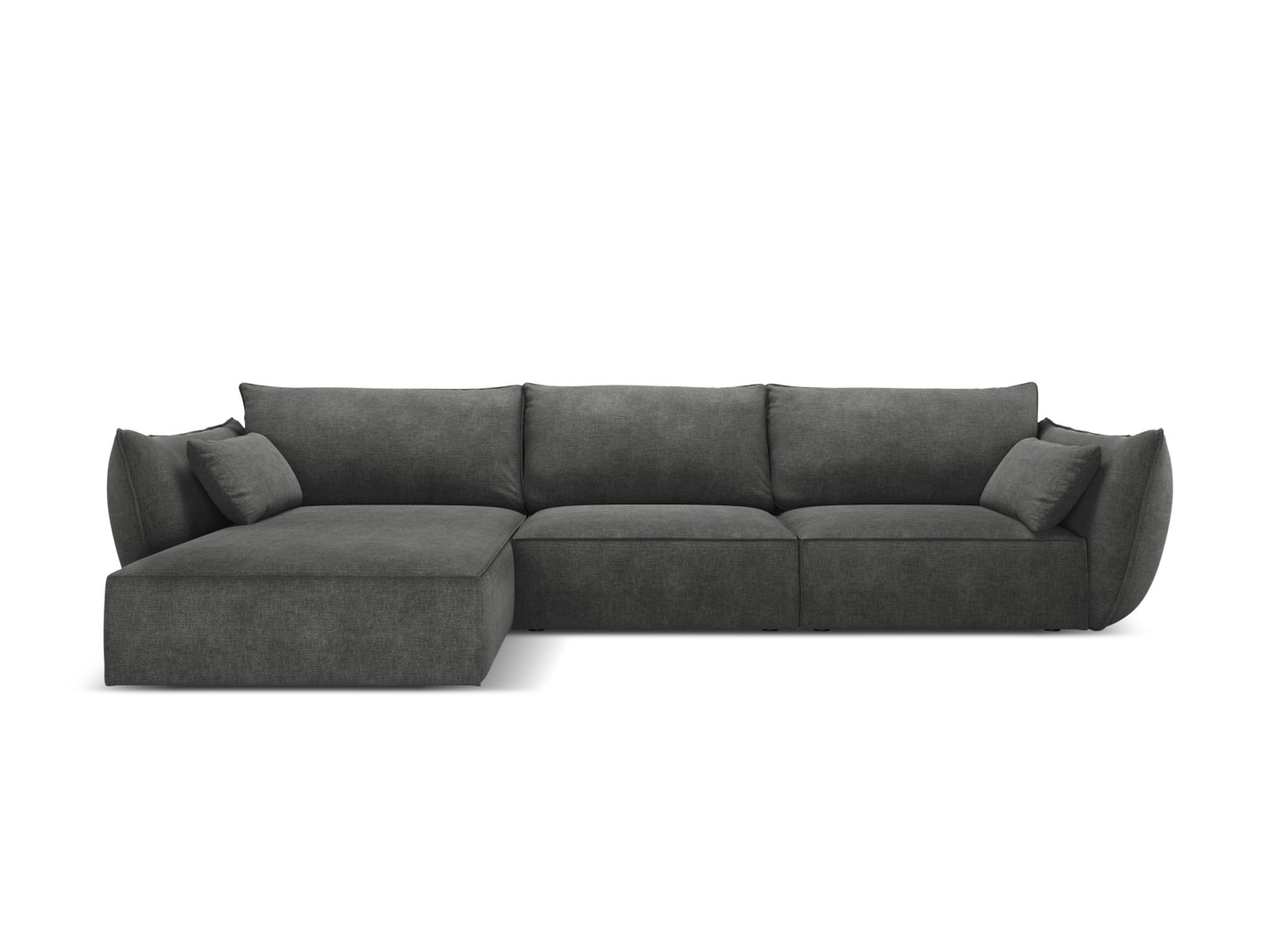 Ecksofa Chenille Beige Kaelle — Dark Grey