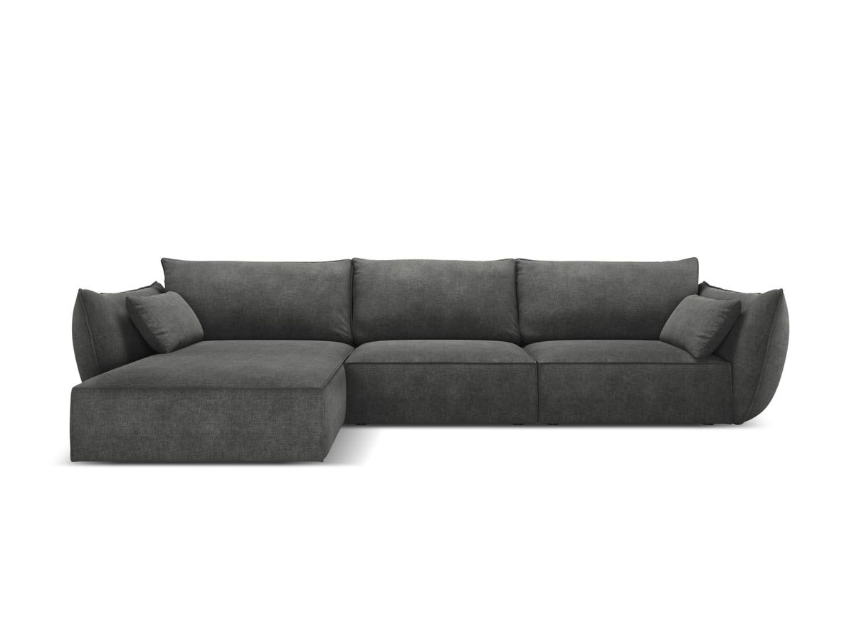 Kaelle Corner Sofa, 4 Seats, 308x171 cm — Dark Grey / Left