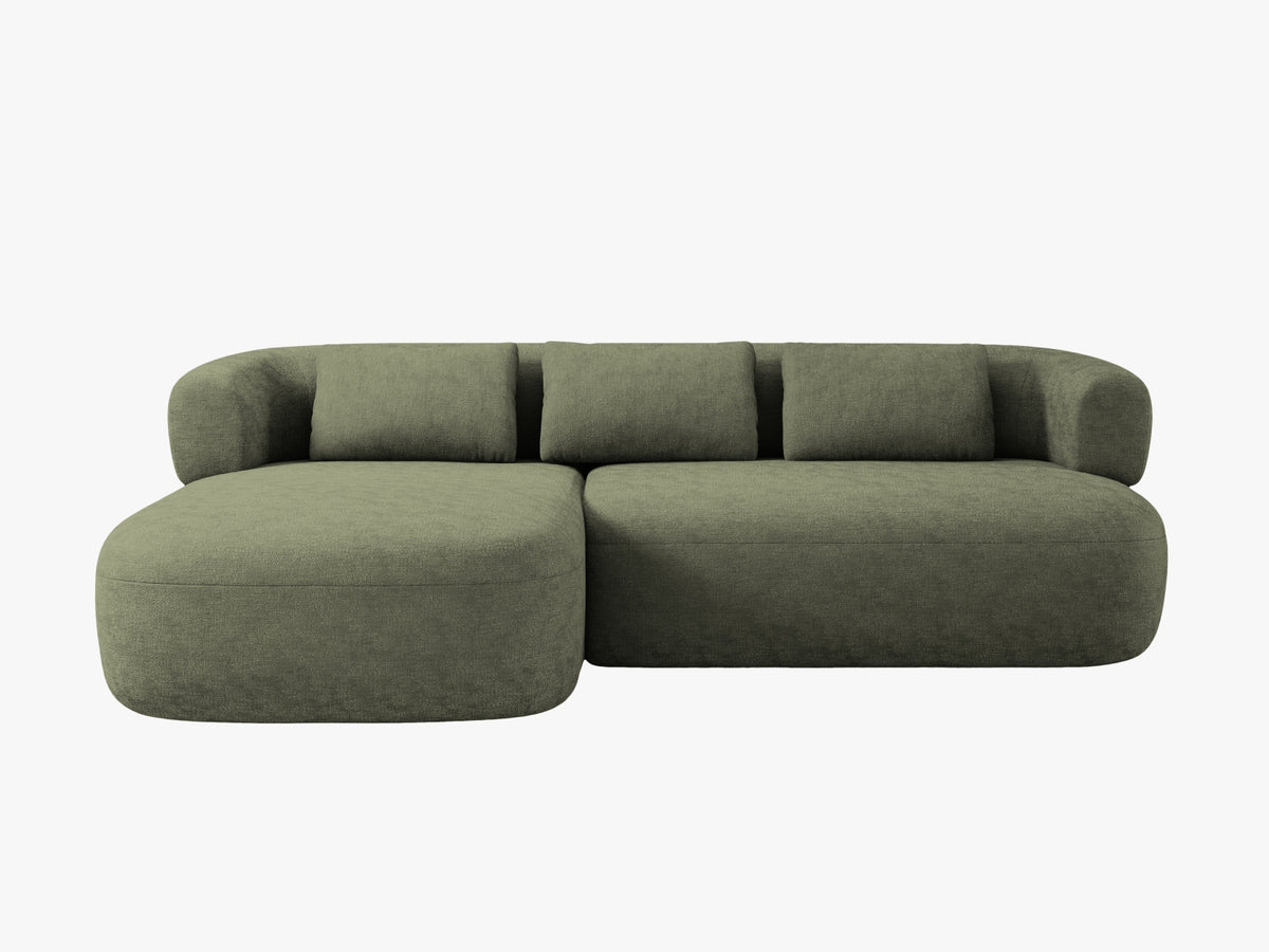 Jenny Corner Sofa, 5 Seats, 225x145 cm — Green / Left