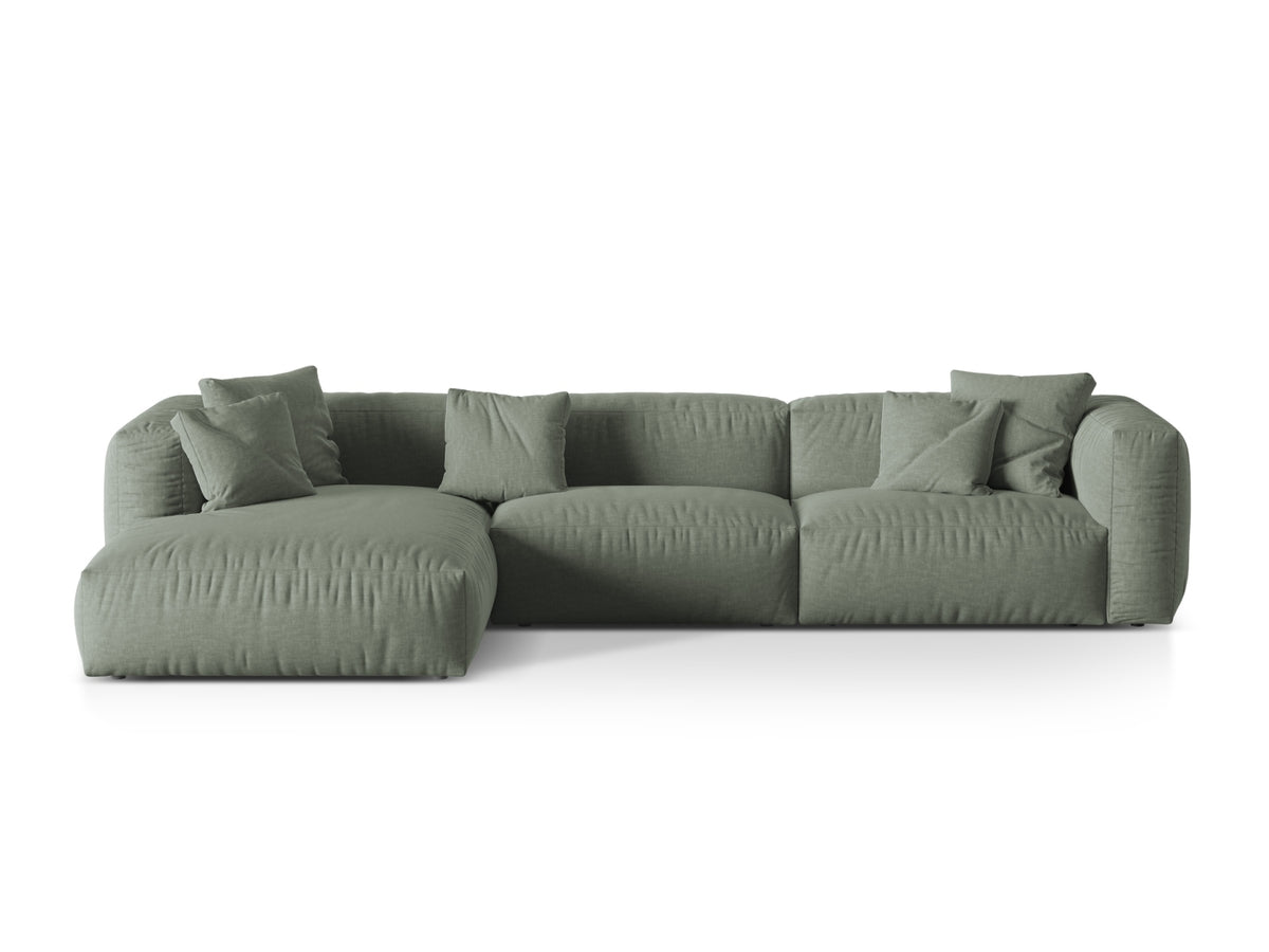 Martina Modular Corner Sofa XL, 3 Seats, 330x176 cm — Moss Green / Left