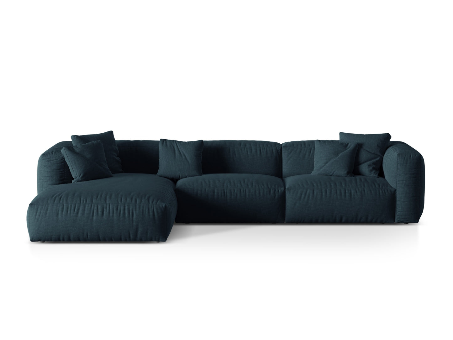 Ecksofa Strukturstoff Schwarz Martina — Blue Jeans