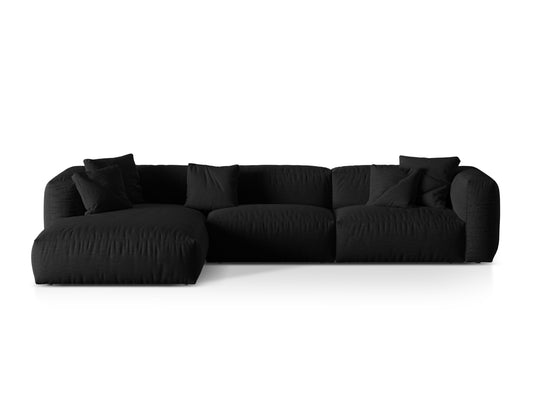 Martina Modular Corner Sofa XL, 3 Seats, 330x176 cm — Black / Left