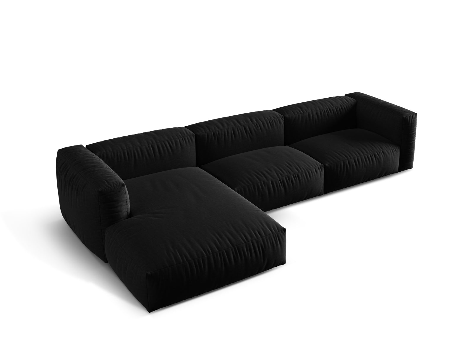 Ecksofa Strukturstoff Schwarz Martina — Detailansicht