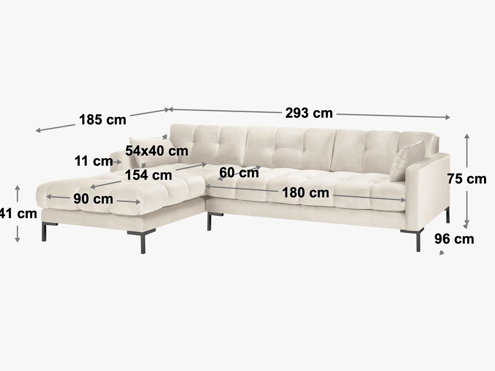 Ecksofa Strukturstoff Beige Mamaia — Ansicht 5
