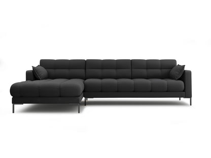 Ecksofa Strukturstoff Beige Mamaia — Dark Grey