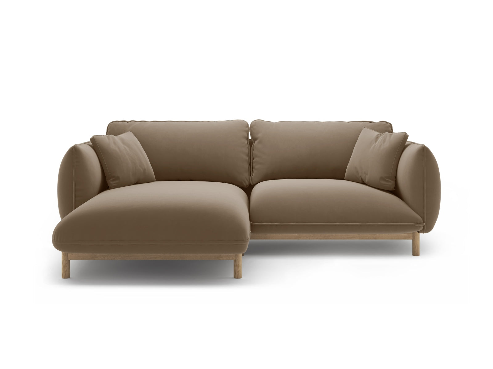 Ada Corner Sofa, 3 Seats, 220x179 cm — Light Brown / Left