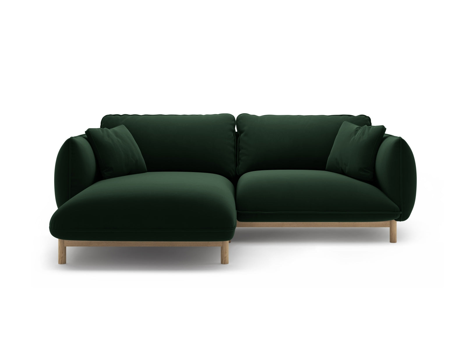 Ada Corner Sofa, 3 Seats, 220x179 cm — Bottle Green / Left