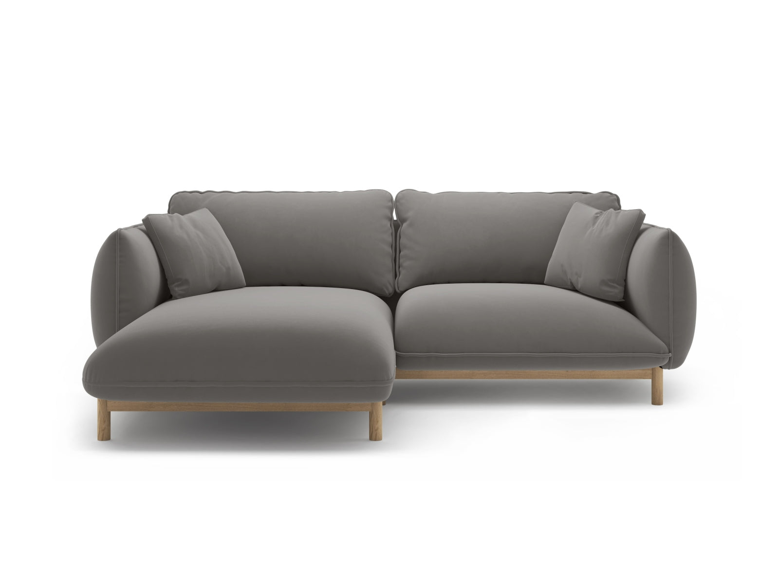 Ada Corner Sofa, 3 Seats, 220x179 cm — Grey / Left
