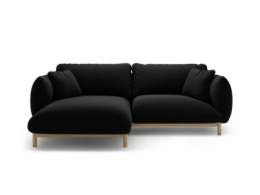 Ada Corner Sofa, 3 Seats, 220x179 cm — Black / Left