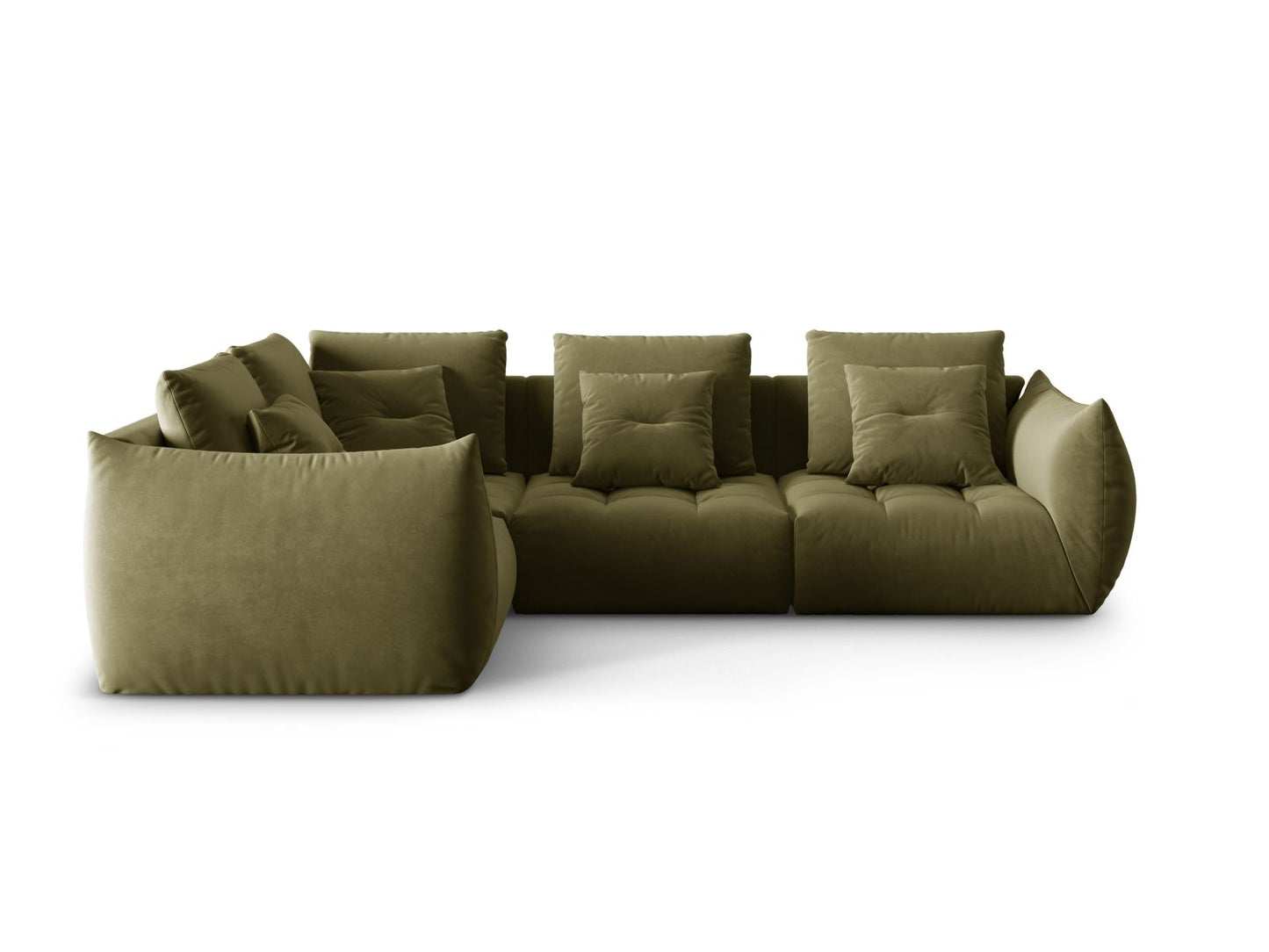 Ecksofa Samt Grau Bloom — Light Green